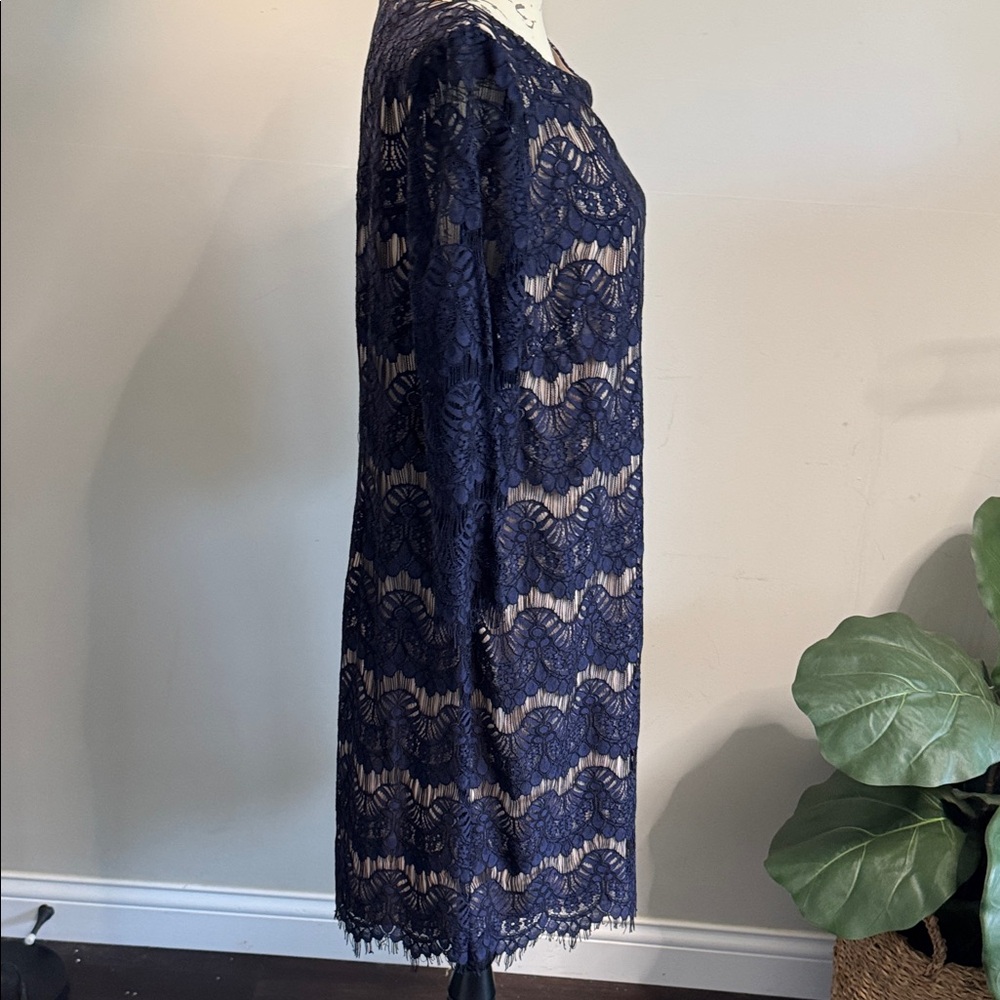 Jessica Howard Lace Dress Size 16 NWT Navy Midi Wedding Guest Mother‎ of Bride - Picture 3 of 9